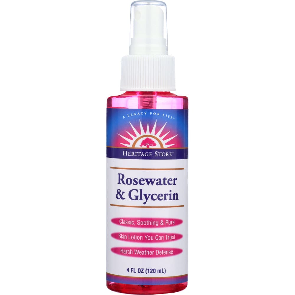 HERITAGE: Rose Water Glycerin Atomizer 4 oz (Pack of 4) - Grocery > Natural Snacks > Snacks - HERITAGE