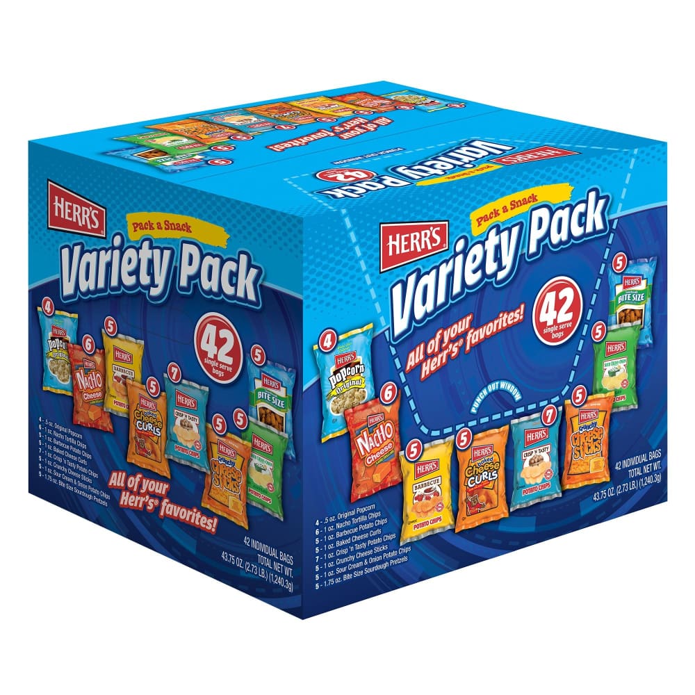 HERR’S Pack & Snack Variety-Pack 42 pk./0.5 oz. - Herr’s