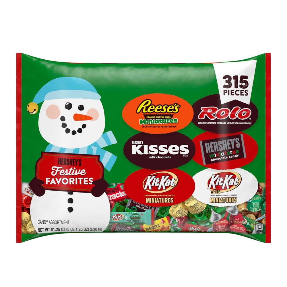 Hershey Assorted Chocolate and White Creme Christmas Candy Bag (81.25 oz. 315 pcs) - Chocolate Candy - ShelHealth
