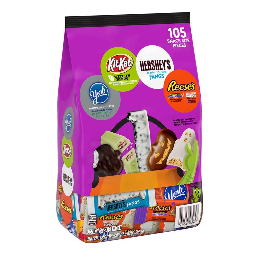 Hershey Chocolate and Creme Assortment Snack Size Halloween Candy Bulk Variety Bag (53.7 oz. 105 pcs) - New Items - Hershey