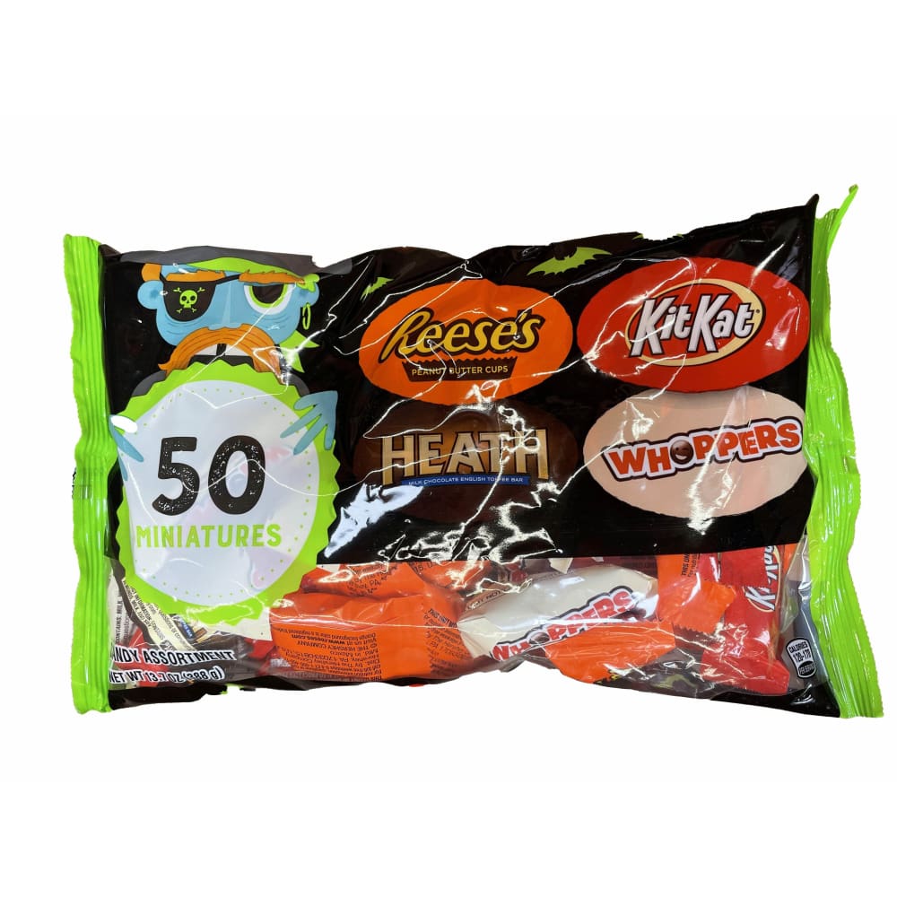 Hershey's Hershey, Miniatures Chocolate Assortment Candy, Halloween, 13.7 oz, Variety Bag (50 Pieces)