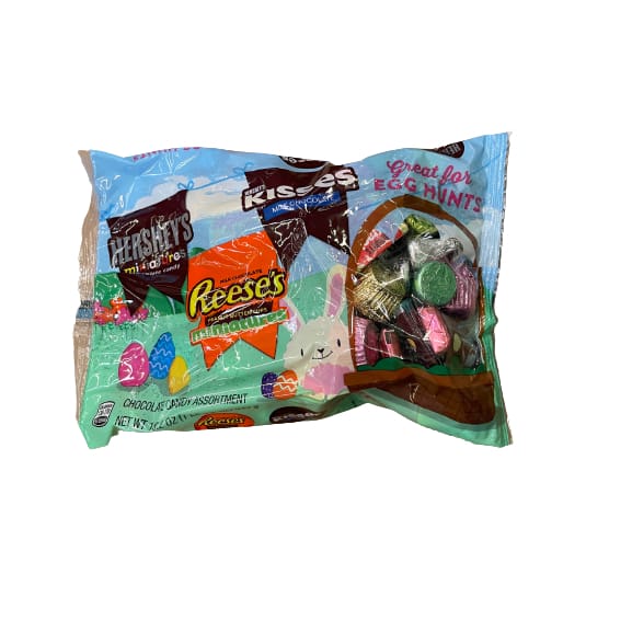 HERSHEY'S HERSHEY'S KISSES AND REESE'S, Chocolate Assortment Miniatures Candy, Easter, 21 oz, Bag