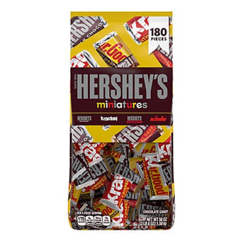 Hershey's Miniatures Assorted Milk And Dark Chocolate Candy Bars, 180 ...