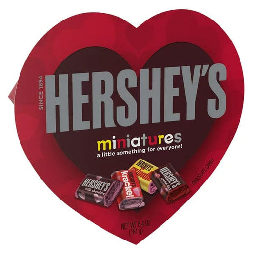 HERSHEY’S Miniatures Assorted Milk and Dark Chocolate Candy Bars Valentine’s Day 6.4 oz Heart Gift Box - HERSHEY’S