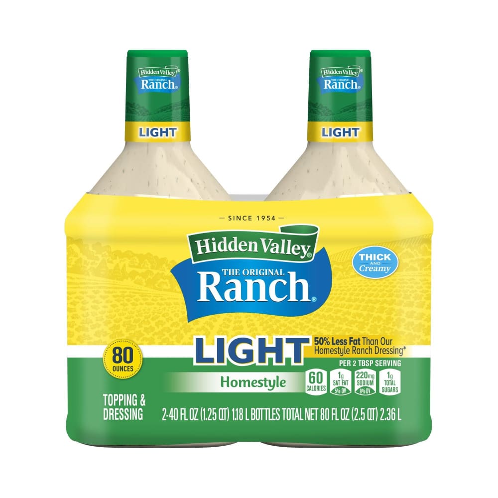 Hidden Valley Original Ranch Homestyle Sixty Calories Salad Dressing 2 pk./40 oz. - Hidden Valley