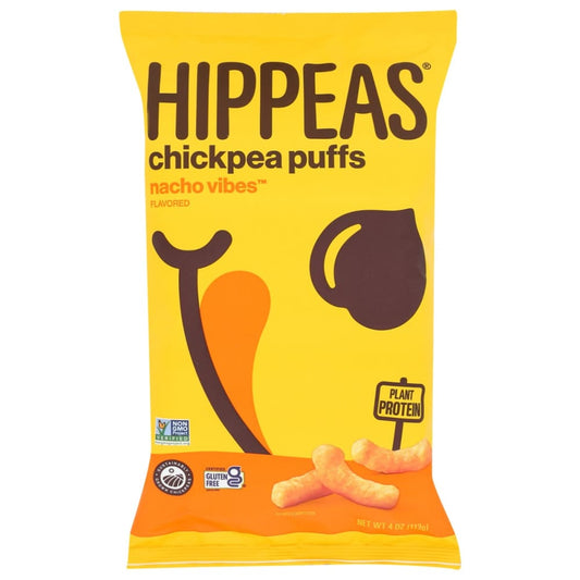 HIPPEAS: Nacho Vibes Chickpea Puffs 4 oz (Pack of 5) - Puffed Snacks - HIPPEAS