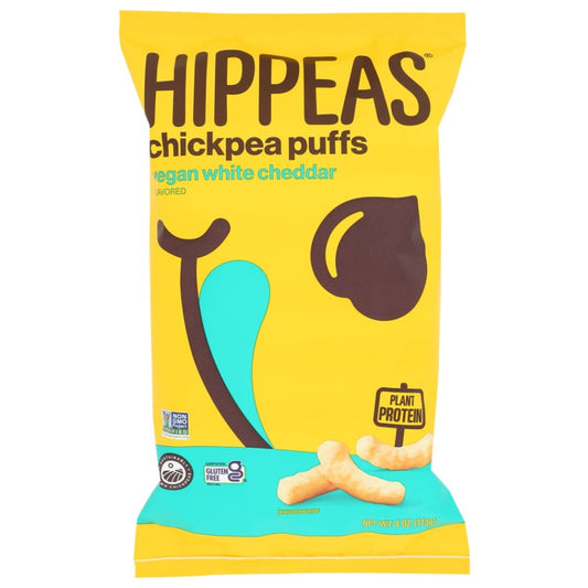 HIPPEAS: Vegan White Cheddar Puffs 4 oz (Pack of 5) - Puffed Snacks - HIPPEAS