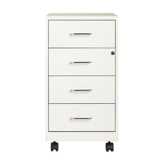 Hirsh 18 Deep 4-Drawer Metal Mobile Organizer 4 Box Drawers White - File Cabinets - ShelHealth