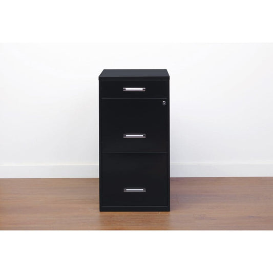 Hirsh 3-Drawer Letter Width Vertical File Cabinet with Pencil Drawer Black - File Cabinets - Hirsh
