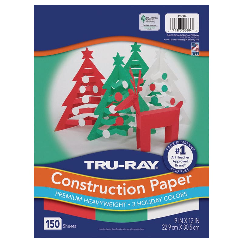Holiday Construction Paper Asst 150 Sheets 9X12In (Pack of 3) - Construction Paper - Dixon Ticonderoga Co - Pacon