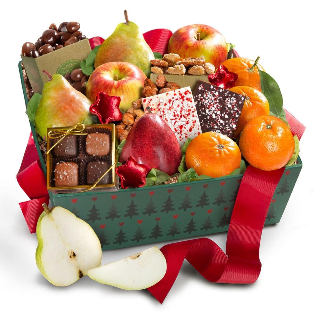 Holiday Deluxe Fruit Nut and Treats Gift Basket - Gift Baskets - ShelHealth