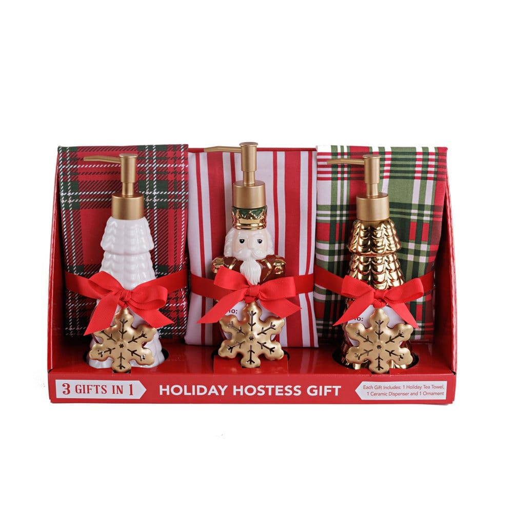 Holiday Hostess Dispenser and Tea Towel Gift 3-in-1 Pack - Kitchen Textile Sets - ShelHealth