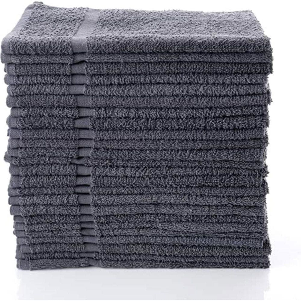 Hometex 100% Cotton Lightweight Hand Towels 12-pk. (16 x 27) Gray - Tool Carts - Hometex