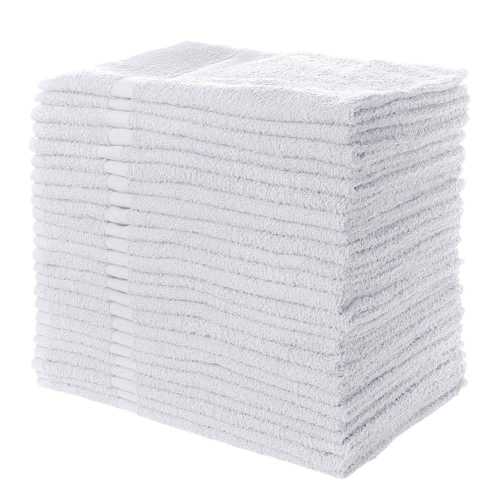 Hometex 100% Cotton Lightweight Hand Towels 12-pk. (16 x 27) White - Shop Towels - Hometex