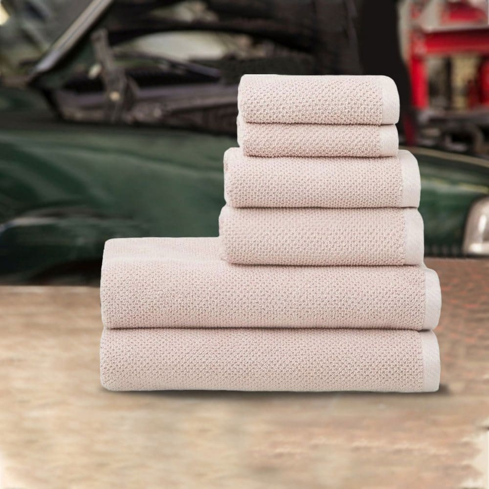 Hometex 100% Cotton XL Popcorn Drying Towel Rose (6 pk.) - Tool Carts - Hometex