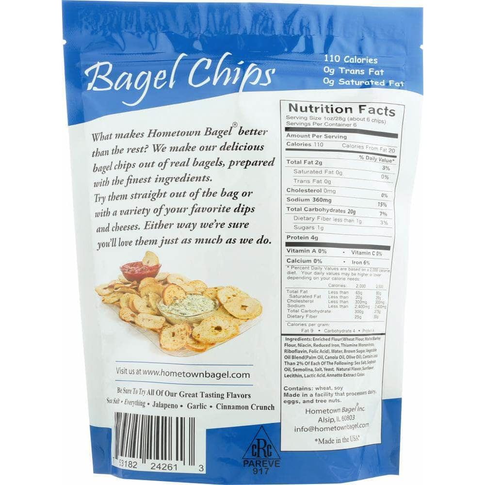 Hometown Bagel Inc Hometown Bagel Chicago Style Bagel Chips Sea Salt, 6 oz