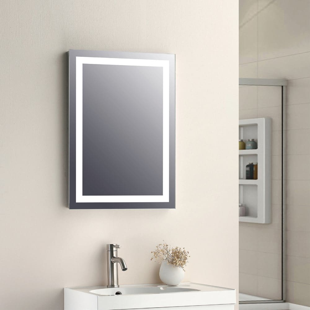 Homewerks 30’’ x 36’’ Dimmable Frameless LED Lighted Mirror with Anti-Fog - Mirrors - Homewerks