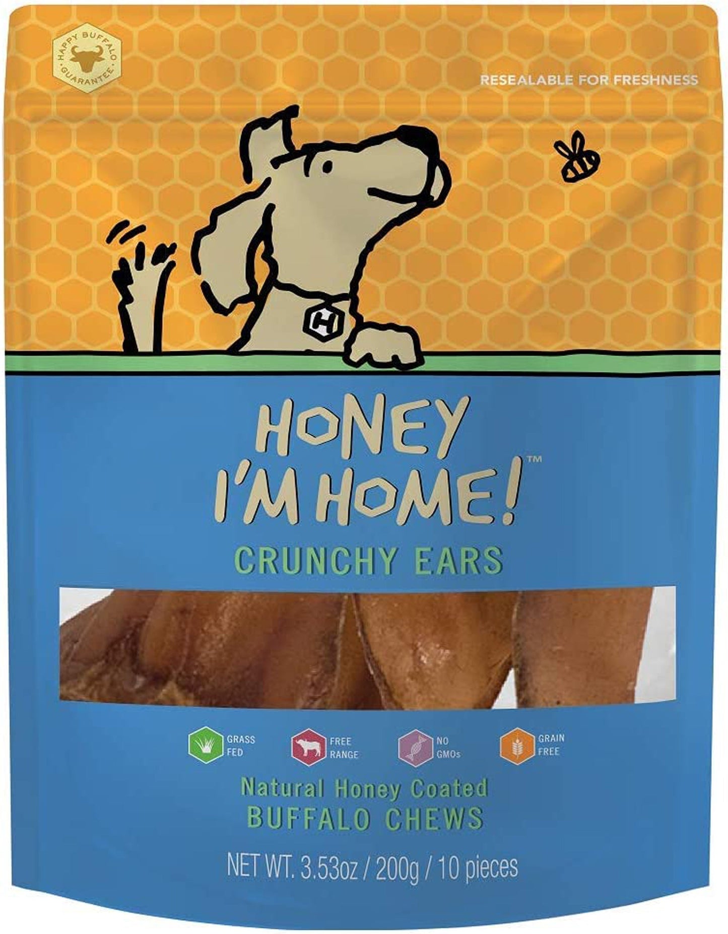 Honey Im Home Dog Buffalo Ears 4 Pack - Pet Supplies - Honey Im home