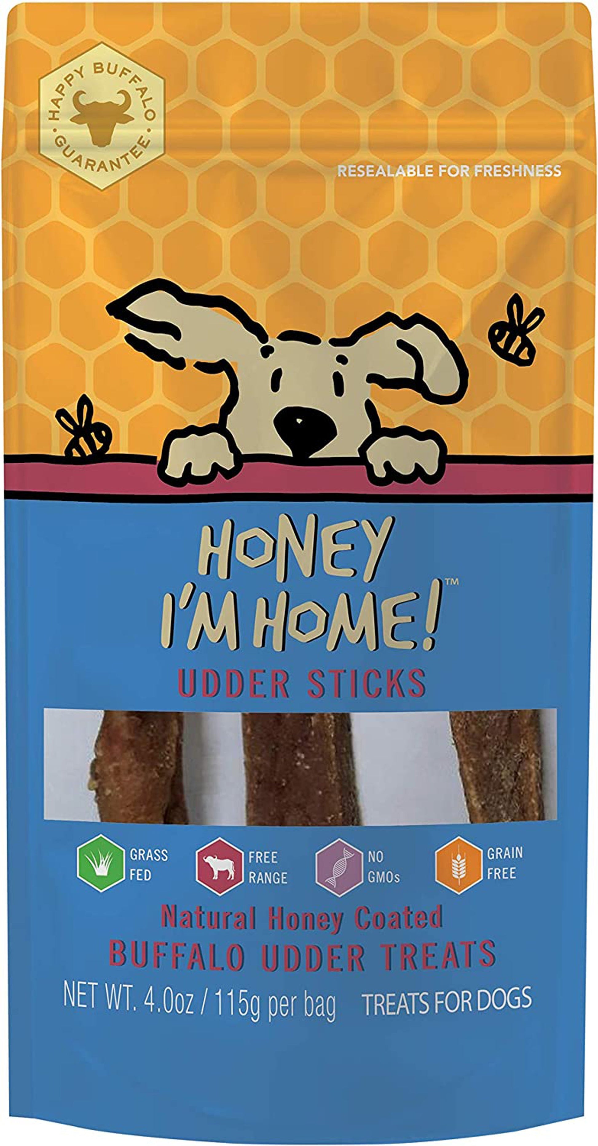 Honey Im Home Dog Buffalo Udder Sticks 4oz. - Pet Supplies - Honey Im home