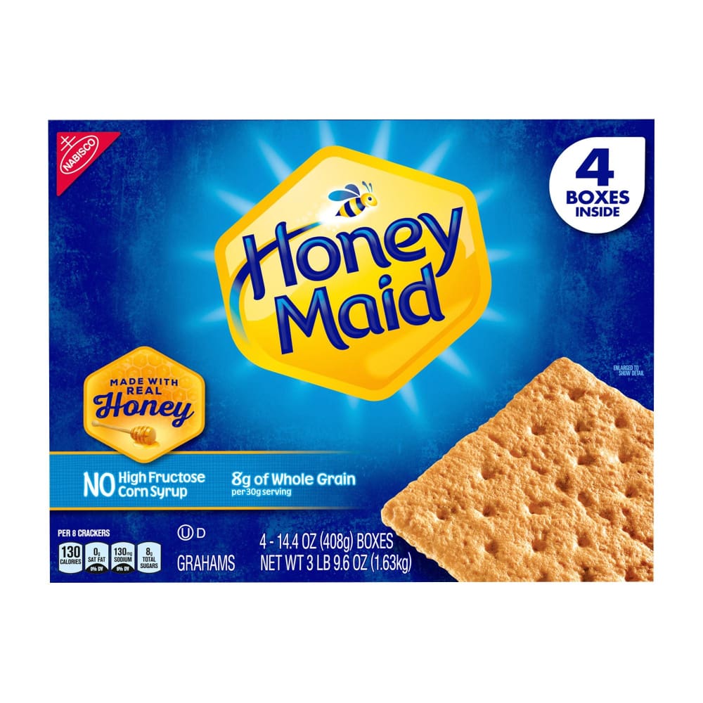 Nabisco Honey Maid Honey Graham Crackers 4 pk./14.4 oz. - Home/Grocery Household & Pet/Canned & Packaged Food/Snacks/Sweet Snacks/ - Nabisco