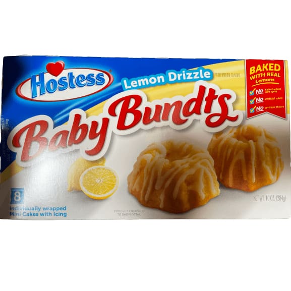 HOSTESS Baby Bundts, Lemon Drizzle Cakes, 8 count, 10 oz ShelHealth