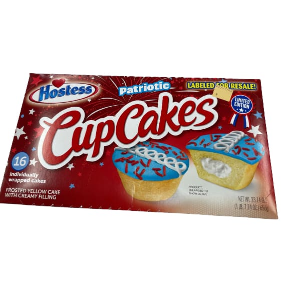 Hostess Patriotic CupCakes Cakes 16 Count (23.14 oz.) - Hostess