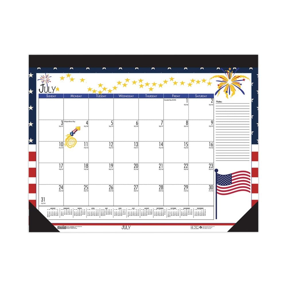 House of Doolittle Recycled Desk Pad Calendar 22 x 17 12-Month (July-June): 2022-2023 - Desk Accessories & Office Supplies - House