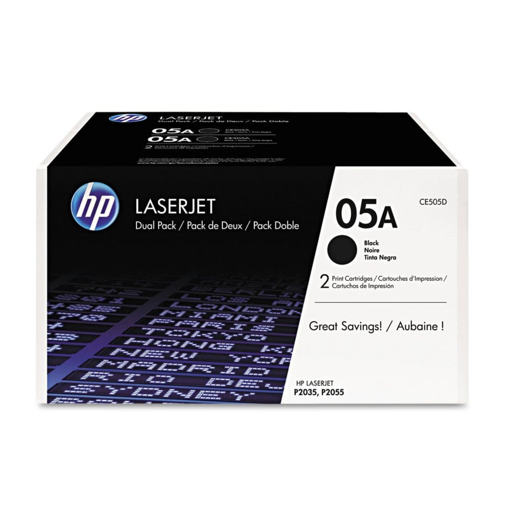 HP 05A Original Laser Jet Toner Cartridge Black (2,300 Page Yield) - Select Pack Size - Laser Printer Supplies - HP