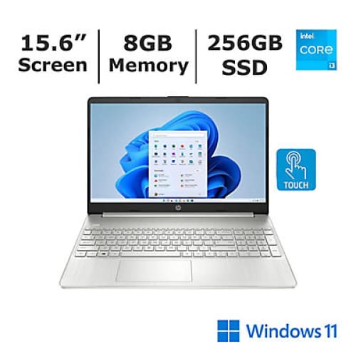 HP 15.6 HD Touchscreen Notebook Intel Core i3 Processor 8GB Memory 256GB SSD Intel UHD Graphics - Home/Office & School