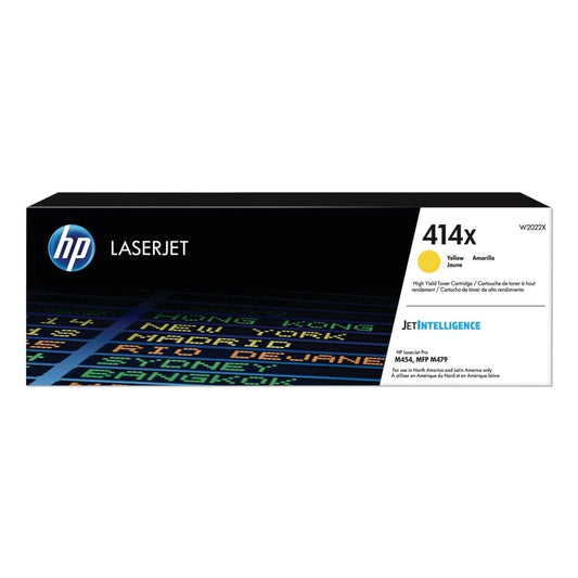 HP 414X High-Yield Yellow Original LaserJet Toner Cartridge - Laser Printer Supplies - HP