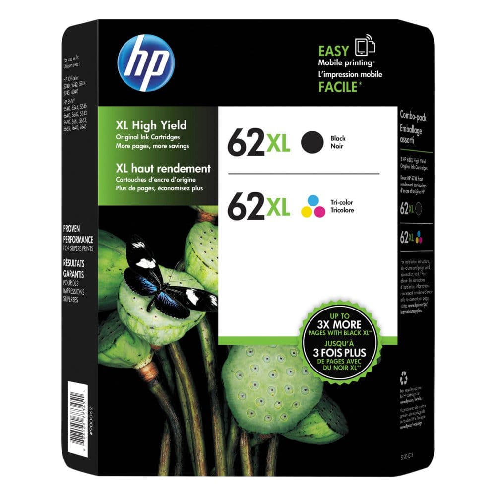 HP 62XL High Yield Ink Combo Pack 2 Pack - Ink Cartridges - HP