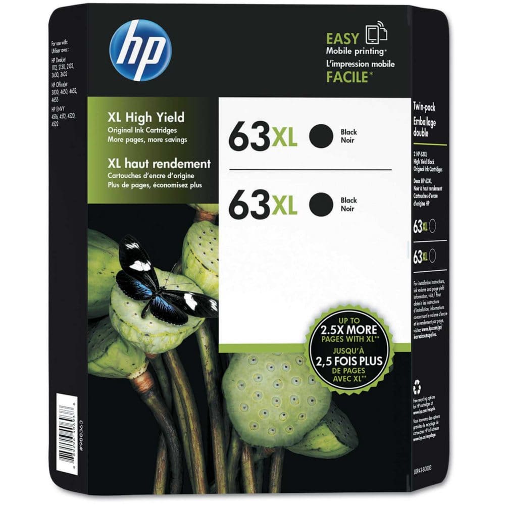 HP 63XL (L0R43BN) High-Yield Black Original Ink Cartridge - Ink Cartridges - HP