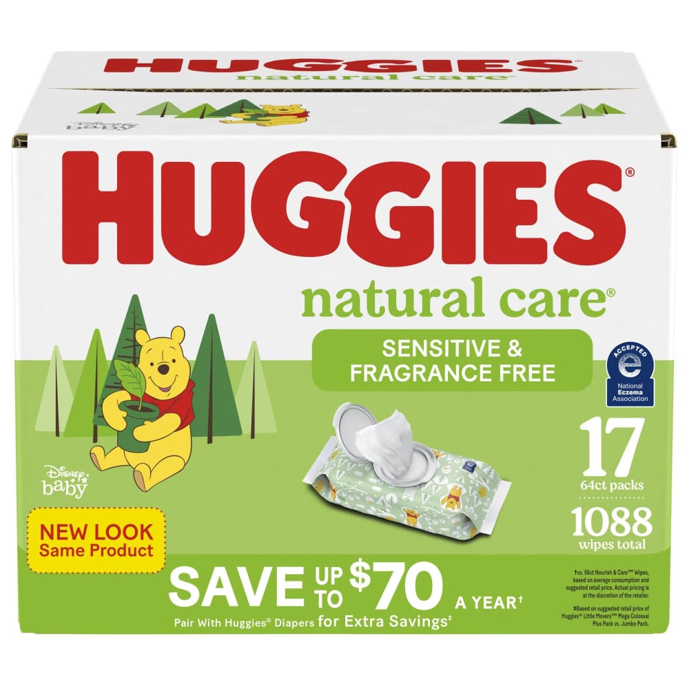 Huggies Unscented Natural Care Sensitive Baby Wipes 1,088 ct. - Huggies