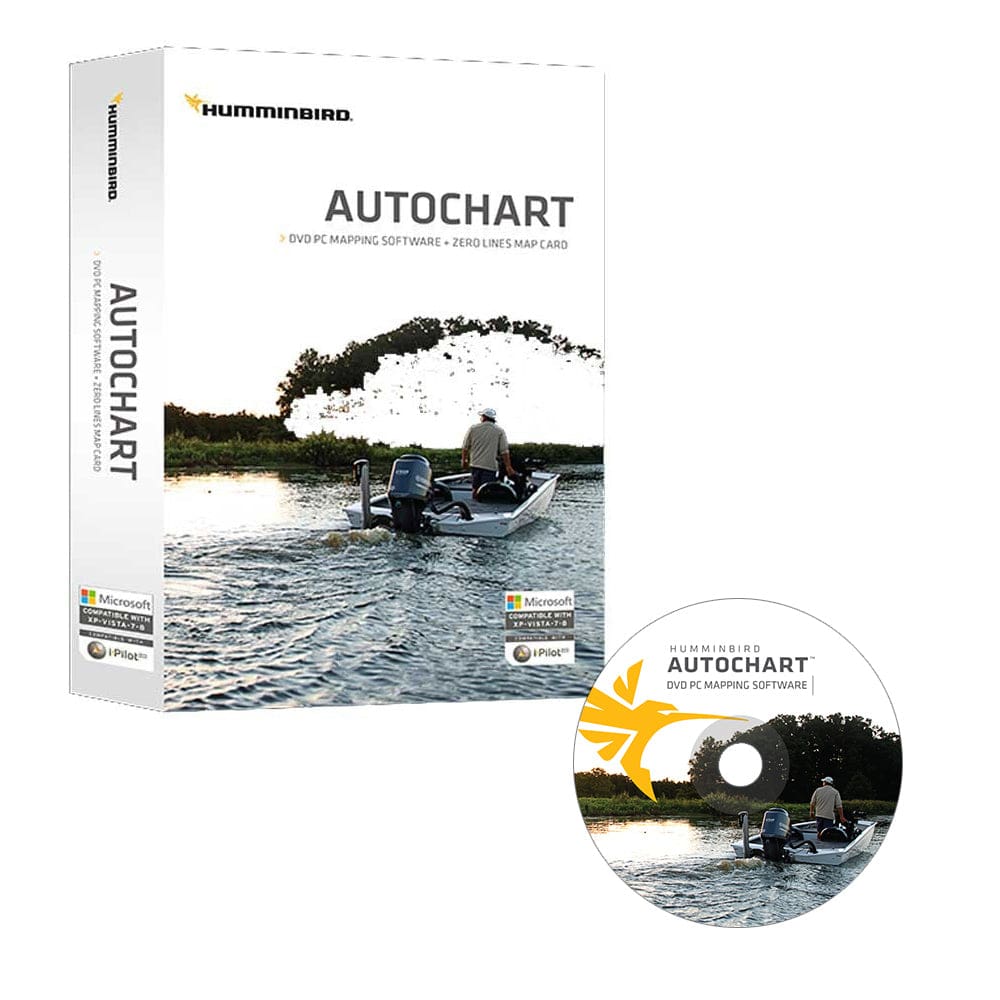 Humminbird Autochart DVD PC Mapping Software w/ Zero Lines Map Card - Cartography | Humminbird - Humminbird