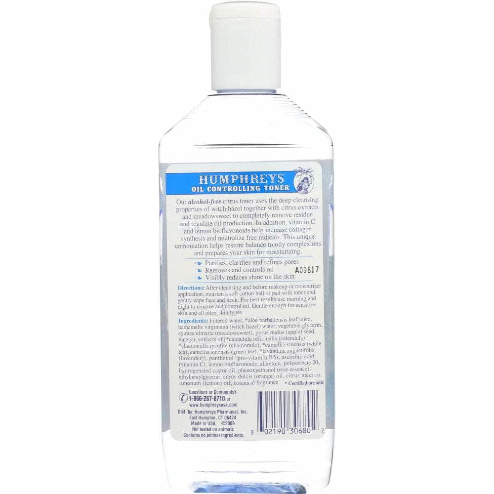 HUMPHREYS Humphreys Toner Oil Control Citrus, 8 Oz