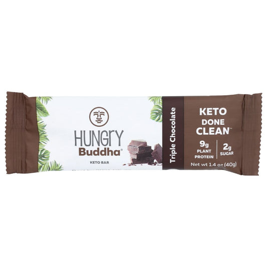 HUNGRY BUDDHA: Triple Chocolate Keto Bar 1.4 oz (Pack of 6) - Nutritional Bars - HUNGRY BUDDHA