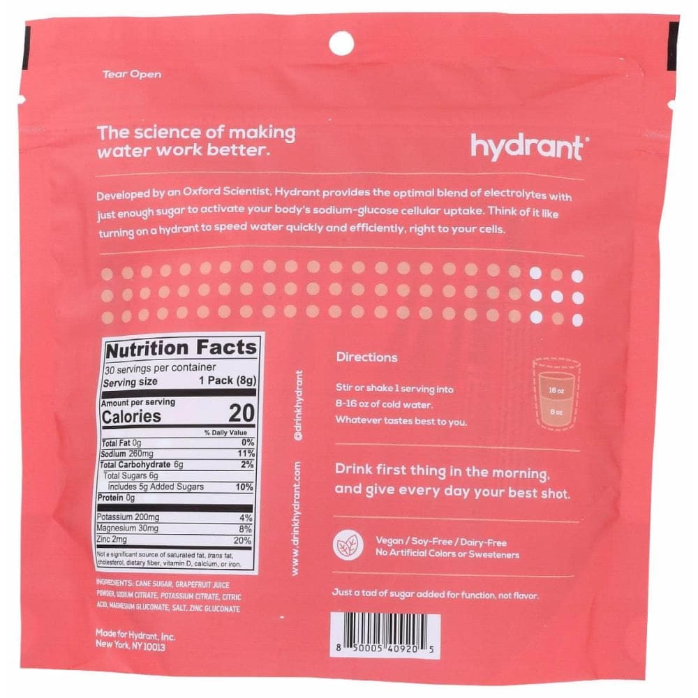HYDRANT Hydrant Hydration Grapefruit 30Pk, 30 Ea
