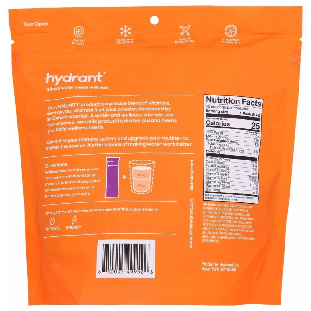 Hydrant Hydration Immunity 30Ct, 30 Ea | ShelHealth