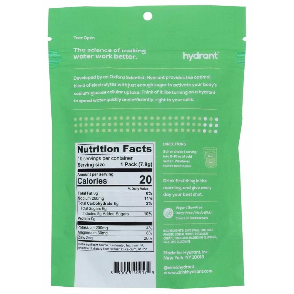 HYDRANT Hydrant Hydration Lime 10Pkt, 10 Ea
