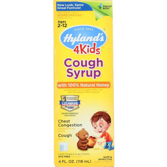 HYLANDS Hyland'S Cough Syrup 4 Kids With 100% Natural Honey, 4 Oz