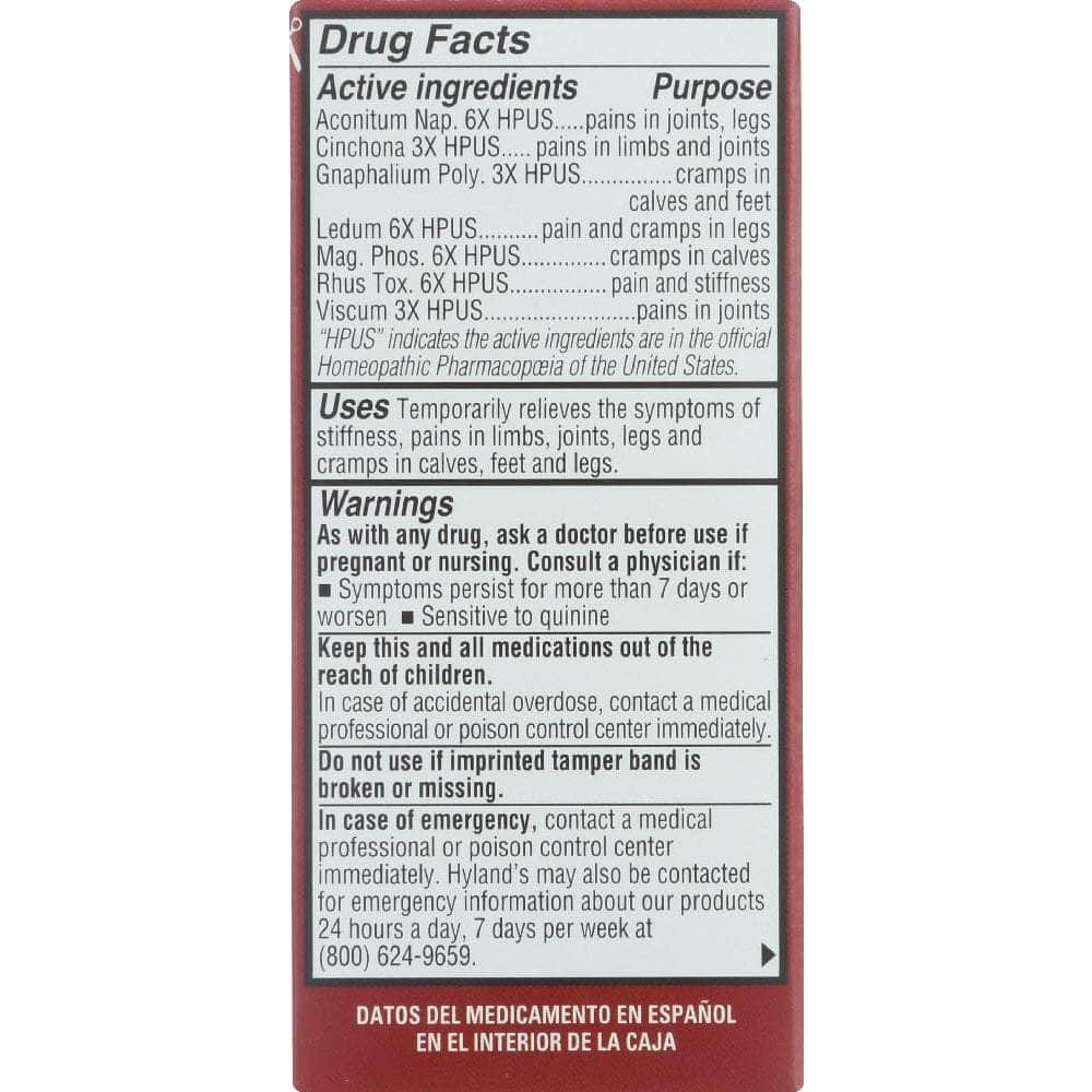 HYLANDS Hyland'S Leg Cramps Homeopathic Natural Relief, 100 Tablets