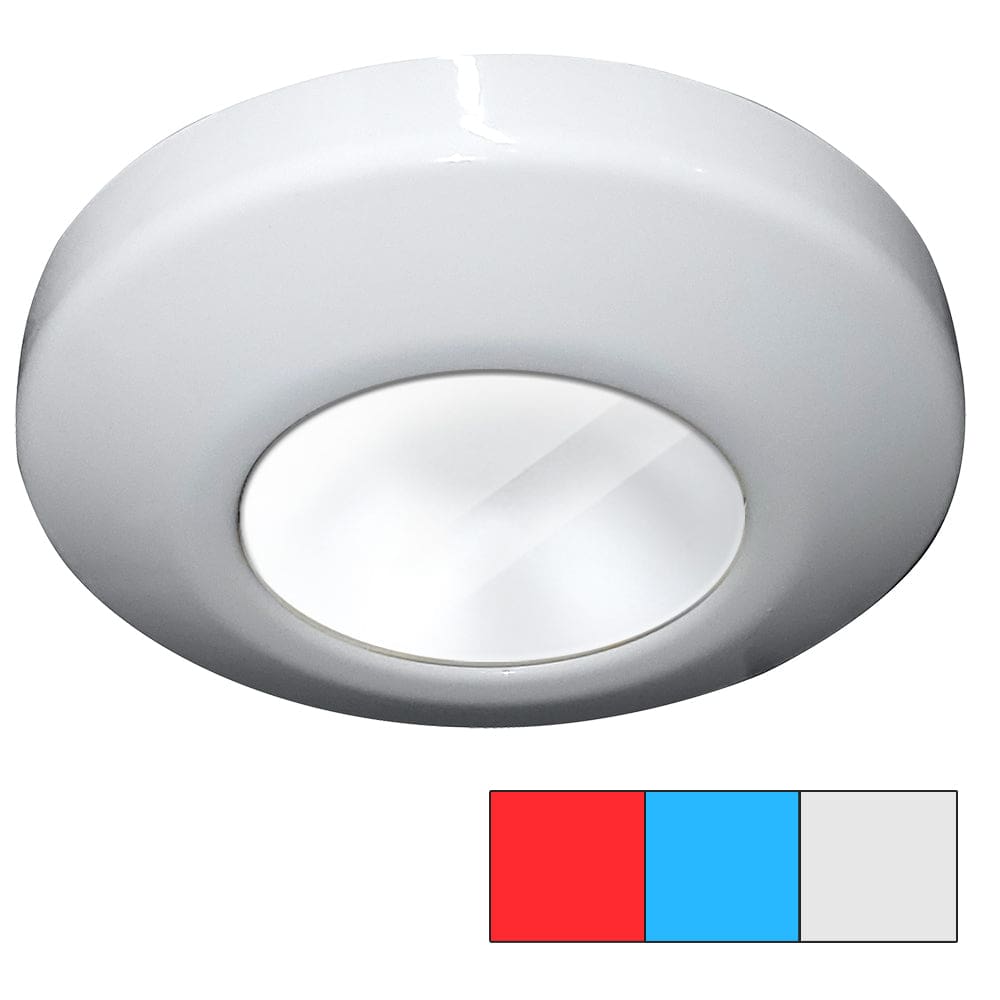 i2Systems Profile P1120 Tri-Light Surface Light - Red Cool White & Blue - White Finish - Lighting | Dome/Down Lights - I2Systems Inc
