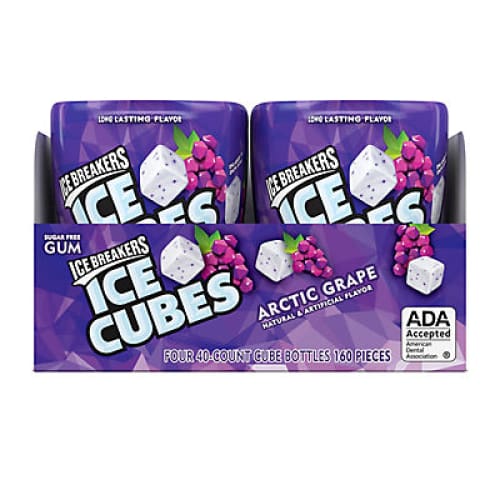 Ice Breakers Ice Cubes Arctic Grape Sugar-Free Chewing Gum Bottle 4 pk./3.24 oz. - Home/Grocery/Candy/Gum & Mints/ - Ice Breakers