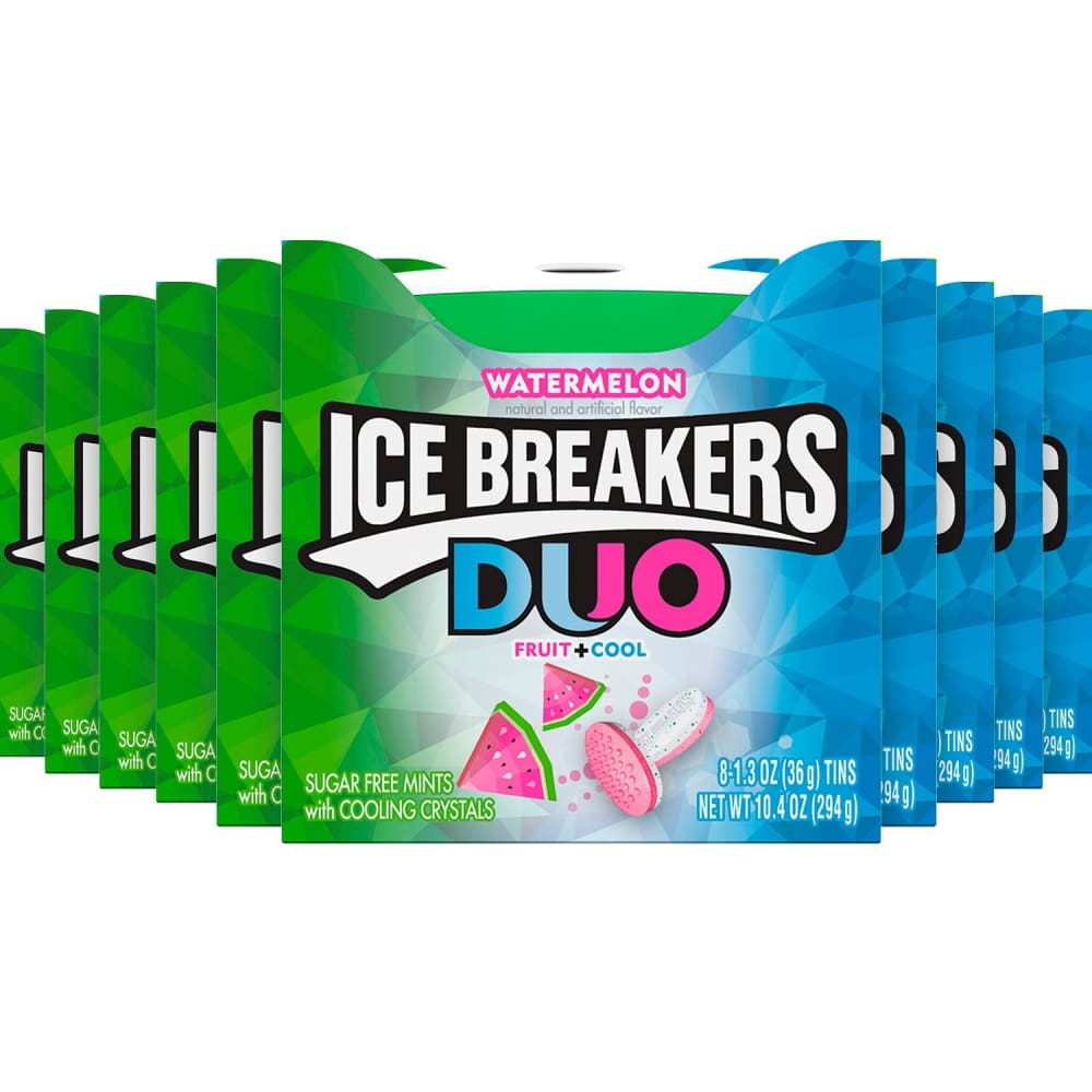 Ice Breakers DUO Mints Watermelon 8 ct - 24 Pack - 192 ct) Candy - Ice Breakers