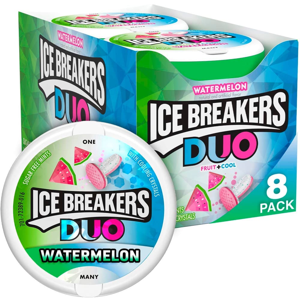 Ice Breakers DUO Mints, Watermelon Pack of 8 ShelHealth