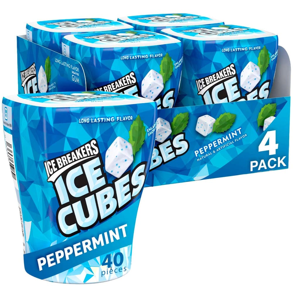 Ice Breakers Gum Sugar Free Ice Cubes Peppermint - Pack of 4 Bottles BB 08/24 - Grocery - Ice Breakers