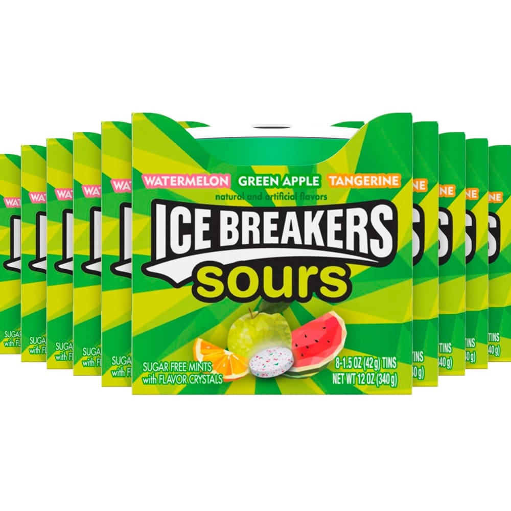 Ice Breakers Sours Sugar Free Mints Watermelon Green Apple Tangerine 8 ct - 24 Pack - 192 ct) Grocery - Ice Breakers