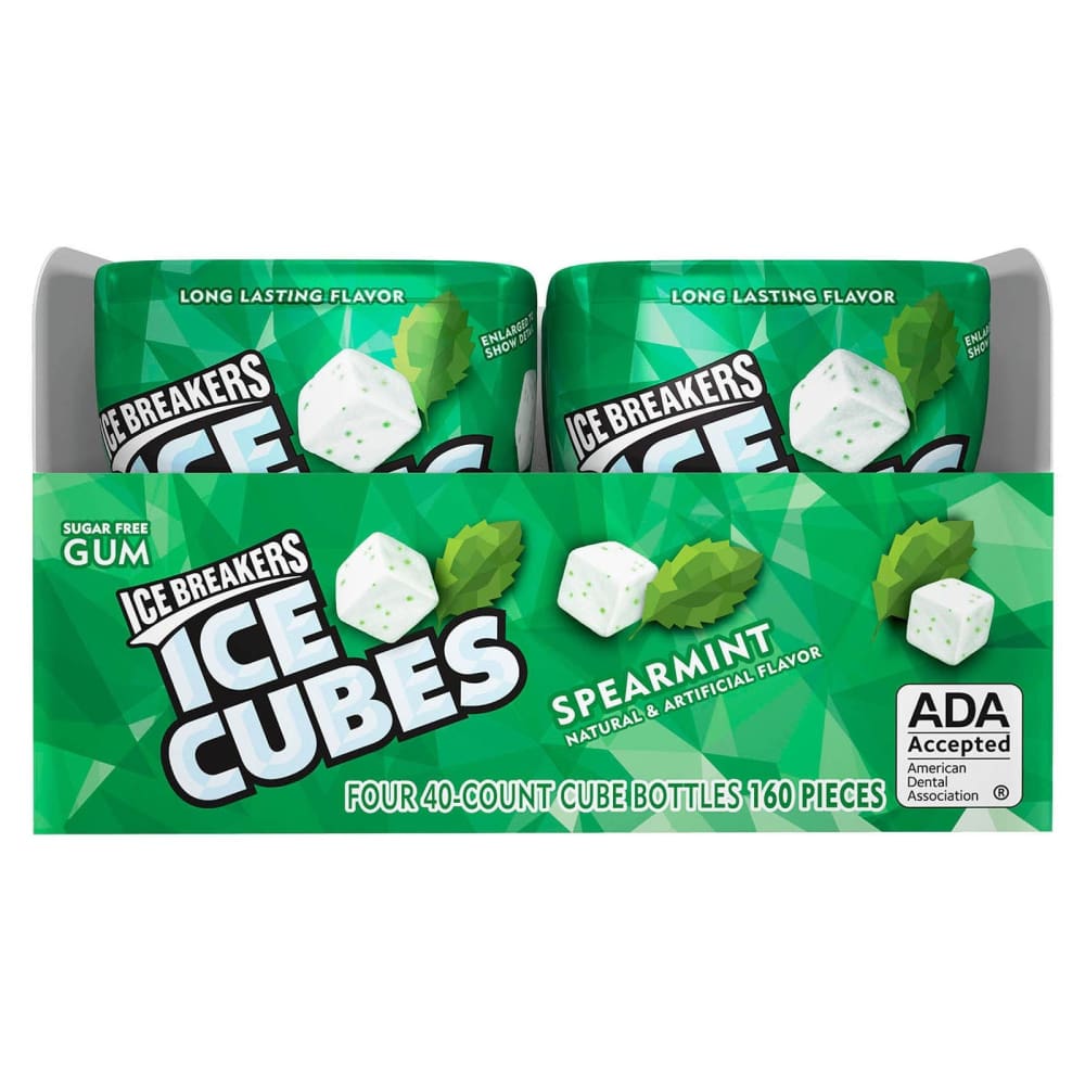 Ice Breakers Sugar-Free Spearmint Ice Cubes Chewing Gum Bottles 4 pk./3.24 oz. - Home/Grocery Household & Pet/Canned & Packaged Food/Candy
