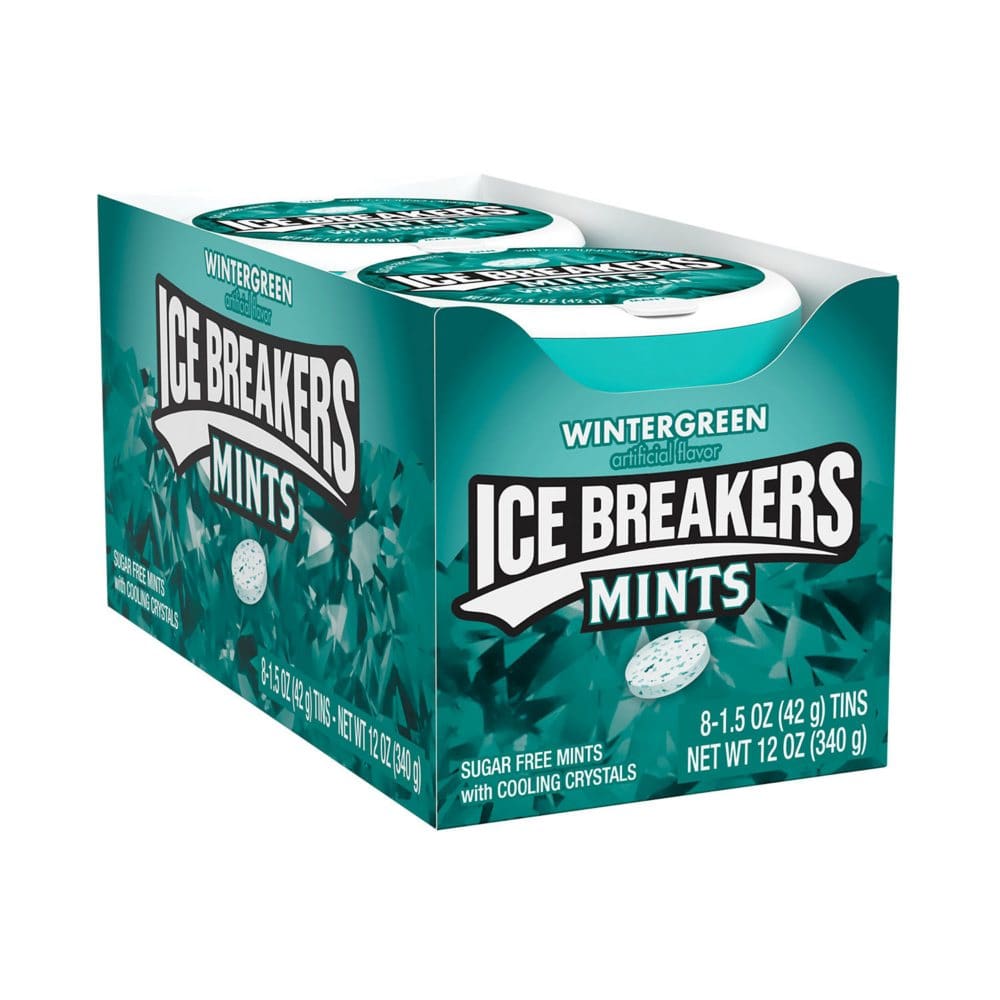 ICE BREAKERS Wintergreen Sugar Free Breath Mints Movie Treat Tins (1.5 oz 8 Count) - Bulk Pantry - ICE