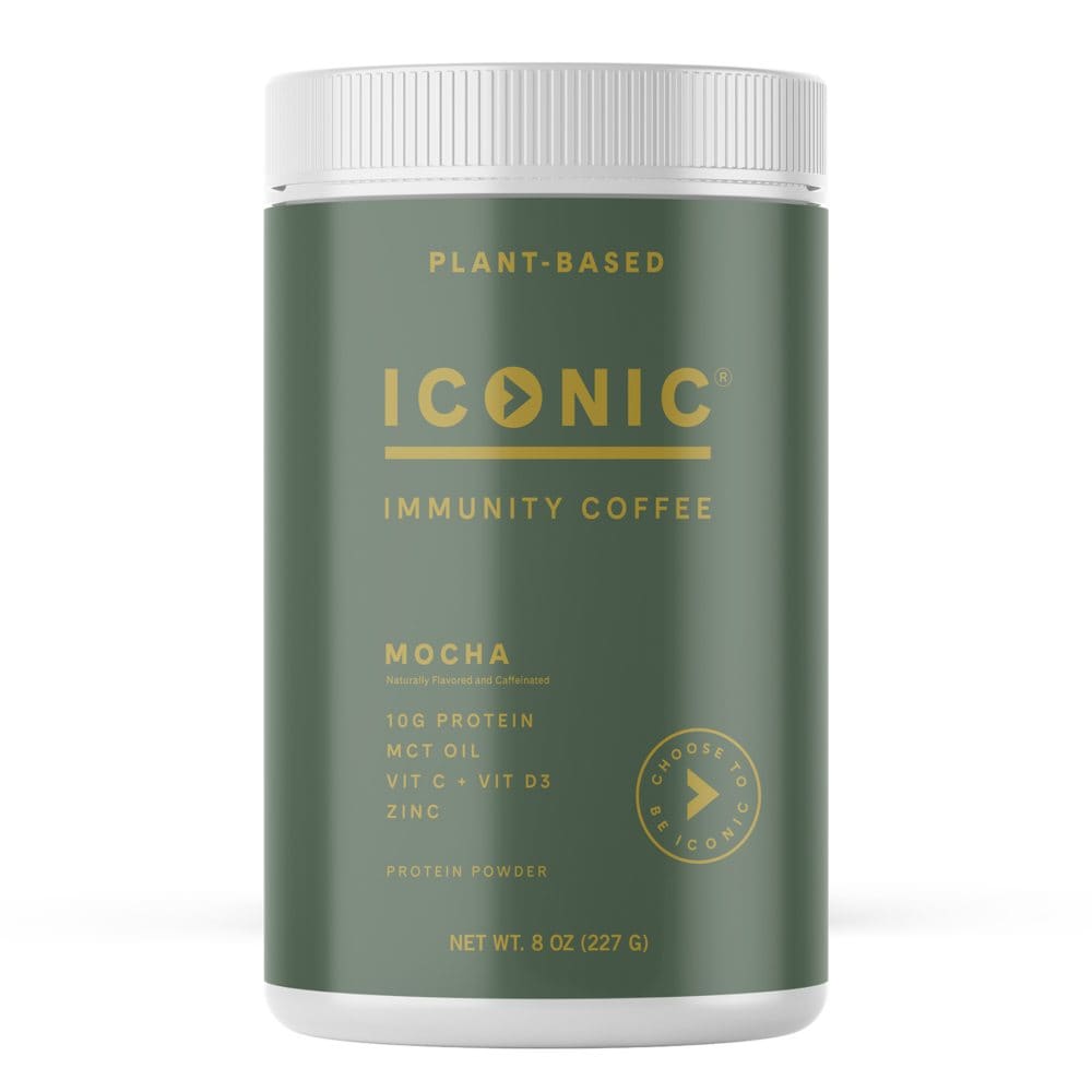 ICONIC Protein Immunity Coffee Powder with Pea Protein Mocha (8 oz.) - Protein & Fitness - ICONIC